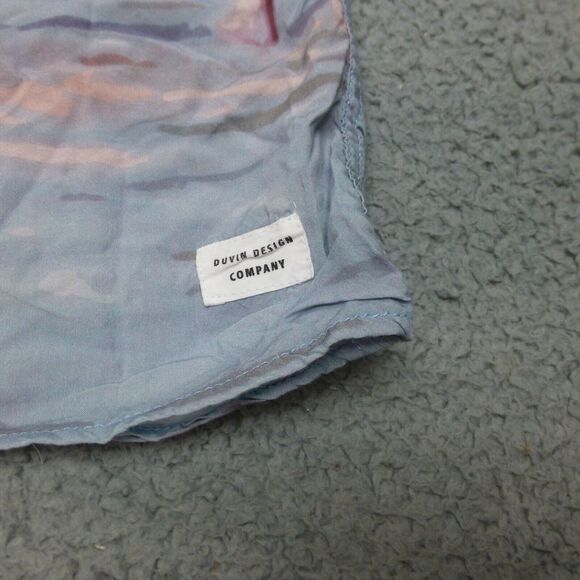 Duvin Shirt Mens Large Button Up Flamingo Blue Florida Beach Loop Collar - Picture 4 of 9